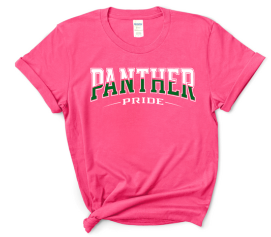 Panther Pride (split green and white) on PINK